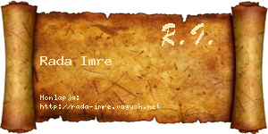 Rada Imre névjegykártya